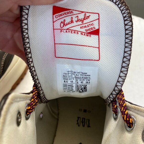 Converse Run Star Hike High Top Leather Brown Mens Size Men's 8.5 Women's 10 - Picture 15 of 16